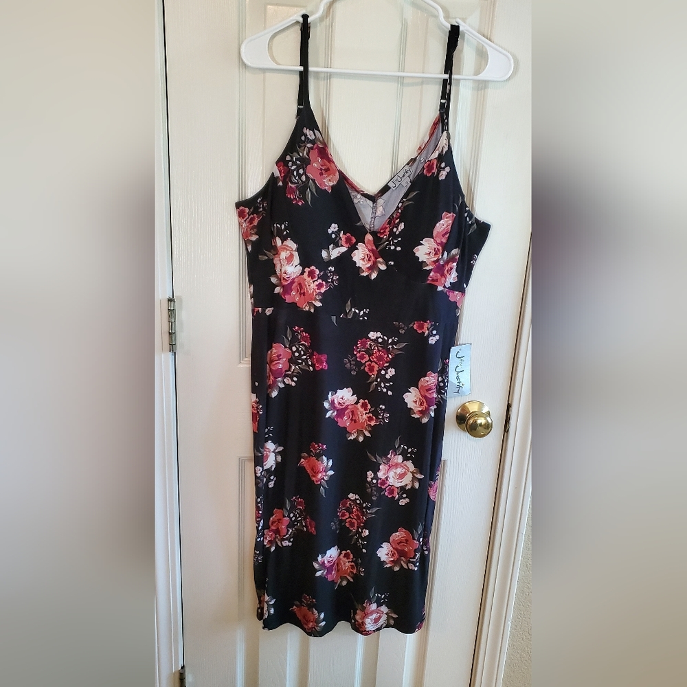 NWT - J for Justify | Bodycon Black Floral Dress Size XL - Picture 4 of 8